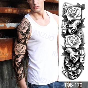 Nepremočljiva Začasne Tetovaže Nalepke lobanja Volka Levji Kralj Nalepke Moški Ženske Telesa Velike Nalepke Modni Umetnosti Roko Ponaredek Tatoo