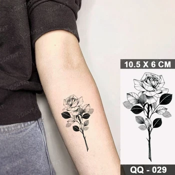 Nepremočljiva Začasni Tattoo Nalepke Rose Peony Cvet Chrysanthemum Luna Flash Tattoo Ženska, Dekle Otroka Otrok Roko Umetnosti Ponaredek Tatto Človek