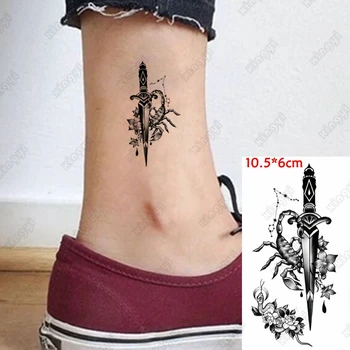 Nepremočljiva Začasni Tattoo Nalepke Rože Mečem Križ Dekleta Flash Tattoo Roko Zapestje Vodo Prenos Ponaredek Tatto Body Art Ženske Moški