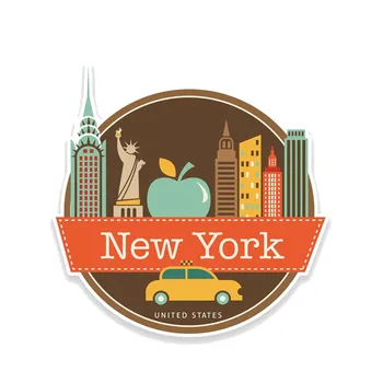 New York, ZDA Potovanja Darilo Avto Nalepke Nepremočljiva Nalepko Prenosni Kovček Tovornjak motorno kolo Avto Dodatki PVC,15*14 cm
