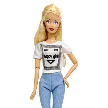 NK Uradni 1 Nastavite Obleko za otroke spreminjanje lutka športna majica za srečno dekleta imitacije kavbojke Za Barbie Lutka 1/6 Dodatki