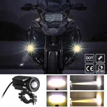 Novo 2pcs Motocikel Smerniki 6000LM motorno kolo LED Vožnja Luči 60 W IP65 Vodotesen Motocikel Pozornosti 360° Vrtljiv Megla