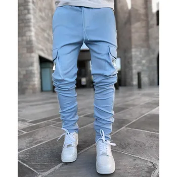 Novo Tovora Hlače za Moške, Visoke Ulične Hip-hop Osebnost Trendy Obleke Priložnostne Hlače Jeans Človek hlače vgradnjo Reflektivni Hlače