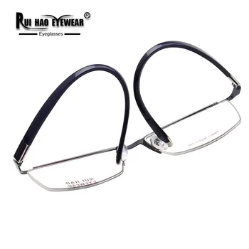 Optična Očala Okvir Pravokotnik Recept Očala Super Svetlobo iz Nerjavečega Jekla za Očala Okvirji TR90 Tempelj Očala 9963