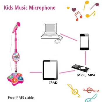 Otroci Mikrofon s Stojalom Karaoke Pesmi Glasbeni Instrument Igrače Možganov, Usposabljanje, Izobraževalne Igrače, Rojstni dan Darilo za Dekle, Fant