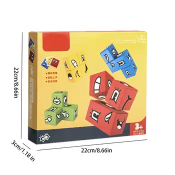 Otroci Soočajo S Spremembami Kocka Izraz Puzzle Gradniki Montessori Igrače Zgodnje Učenje Izobraževalni Ujemajo Igre Za Otroke