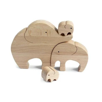 Otrok Spalnica Srčkan Lesa Slon Kip Okrasje za Pohištvo Dekor Igrač Slon Družino Dekoracijo Obrti materinski Dan Darilo