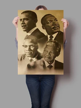 Platno, Tisk Doma Dekor Wall Art Modular Slike Malcolm X Martin Luther King Barack Obama Slikarstvo Nordijska Plakat Za Spalnico