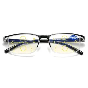 Postopno Multifocus Anti Modra Svetloba Obravnavi Očala Multifokalna Bralci Očala Lahko Ogledate V Bližini Daleč Dioptrije +1.0 +4.0