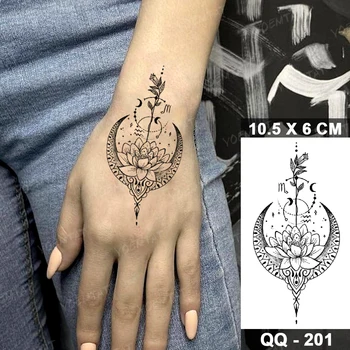 Prenos Začasni Tattoo Nalepke Stroj Puščica Kompasa Lotus Strani Malih Tattoo Otroci Flash Body Art Ponaredek Tatto Moški Ženske
