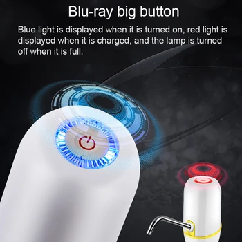 Prenosni Touch-tone Brezžično Polnjenje Električni Razpršilnik Vode Črpalka z USB-Kabel / Modra Svetloba / 304 Nerjaveče Jeklene Cevi
