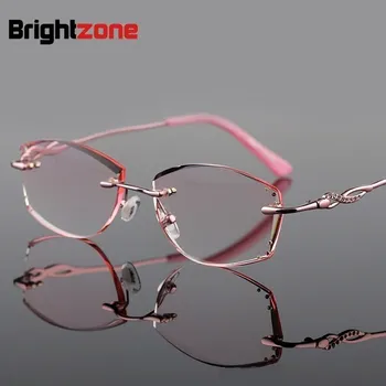 Presbyopic Astigmatism Meri Očala Diamanti Za Rezanje Končal Rimless Presbyopic Obravnavi Očala Moda Okvir Eye Glasses