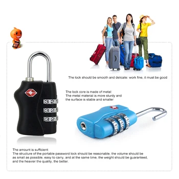 Prtljage Potovanja Zaklepanje Bike Zakleni 4 Izbiranje Mestno Geslo za Zaklepanje Potovanja Ključavnico TSA Carinski Zakonik, Zaklenite Kovček Za Prtljago Toolbox