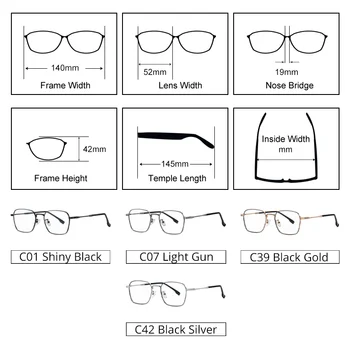 Ralferty Anti-glare Modra Svetloba Računalnik Očala Moški Ženske Recept Kovinskih Kvadratnih Brez Dioptrije Optični Moške Eyeglass Okvirji
