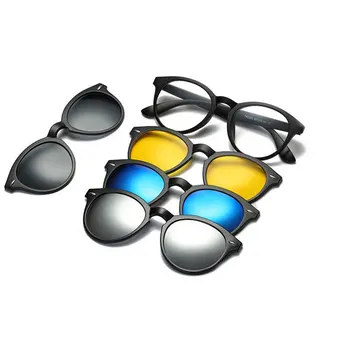 Reven Jate Polarizirana sončna Očala Moški Ženske 4 V 1 Magnetna Sponka Na Očala TR90 Optični Recept za Očala Okvirji za Očala