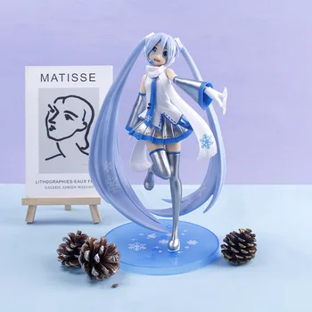 Risanka Anime dolge lase dekle, pevka Slika Kawaii Pevka Različnih oblik Sedel na stol PVC Dejanje Zbirateljske Model Igrača dekle