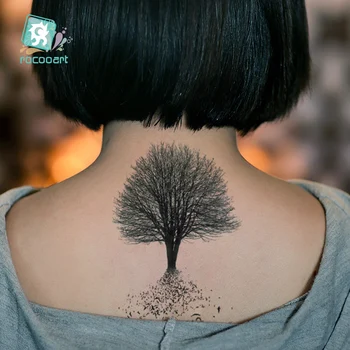 Rocooart Skica Drevo Nepremočljiva Ponaredek Tatoo Taty Za Kritje Brazgotine Začasni Tattoo Nalepke Ženske Moški Flash Tattoo Henna Tatouage