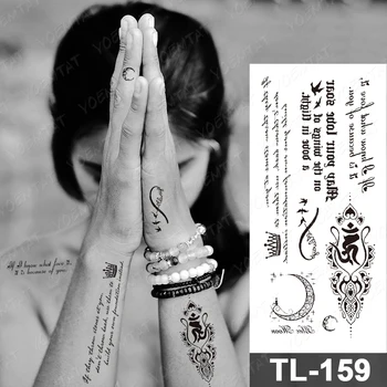 Simbol Neskončnosti Nepremočljiva Začasni Tattoo Nalepke Pero Krono Besedila, Besede, Črke Body Art Roko Zapestje Noge Ponaredek Tattoo Za Ženske