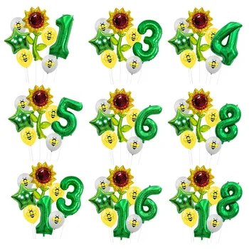 Sončnično Baloni Set 12 Čebelami Latex Baloni 32inch Zeleno Številko, Balonom, Rojstni dan Okraski za Odrasle Baby Tuš