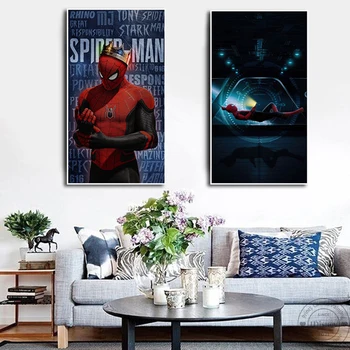 Spiderman Št Poti Domov Tiskanja Wall Art Plakat Marvel Spiderman S Krono Platno Slikarstvo Za Dom Dekor HD Slike Darilo za Rojstni dan