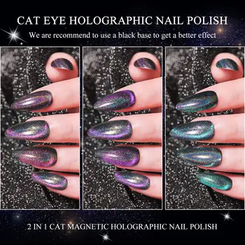 SUPWEE 7ml Holografski Mačka Magnetni Gel za Nohte, 9D Laser Bleščice Cat Eye Gel Laki Soak Off UV Gel Za nega nohtov Art