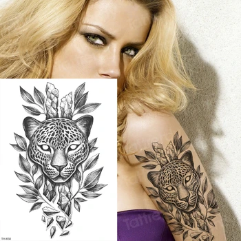 Tattoo, ki začasno nalepke seks telesu tattoo za ženske, dekleta poletje tatoo tiger glavo black panther tatoo moški rami tetovaže fantje
