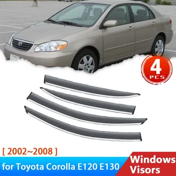 Ter za Toyota Corolla E120 E130 Limuzina 2002~2006 Dodatki Avto Strani Windows Ščitniki Dež Obrvi Varovala Dim Vetrobransko steklo