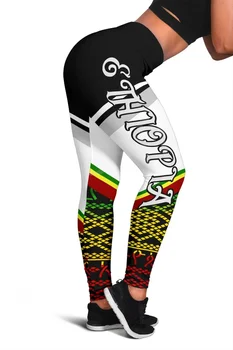 Tessffel Etiopiji Občine Zastavo Reggae Afriki Materni Plemena Lev Retro 3DPrint Harajuku Ženske Seksi Dokolenke Joga, Fitnes Obleke A1