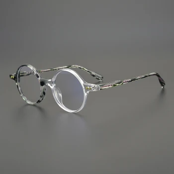 Vintage Krog Acetat Optična Očala Okvir Moških Kratkovidnost Recept Očala Ženske Retro Oblikovalec Razkošje Očal Okvir Očal