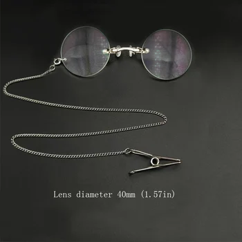 Vintage krog kratkovidnost branje leče očala z srebrna sponka za nos Rog-rimmed opera očala retro ščepec nez očala