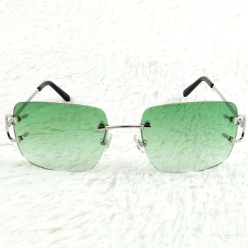 Vintage Rimless Sončna Očala Moških Priljubljena Carter Očala Ovalne Sončna Očala Debelo Ženske Odtenki Retro Očala Prostem Dekoracijo