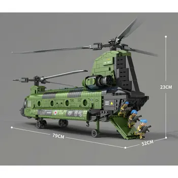 Vojaški Borec Serije CH-47 Prevoz Helikopter Chinook Model Opeke Vojske, Orožje Borec gradniki Igrača Za Fanta, Darilo