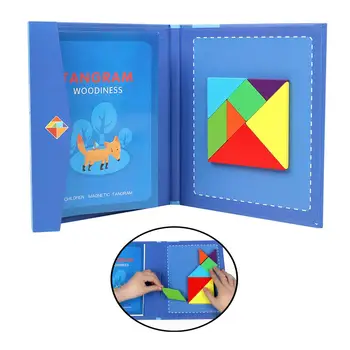 Vroče Montessori 3D Magnetni Tangram Sestavljanke, Uganke Igre IQ Knjiga Možganov Teaser Izobraževanje Otroci Igrače Otrok Razmišljanje Usposabljanja Igre