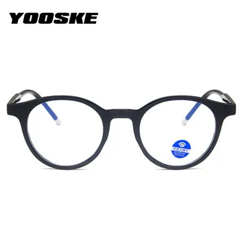 YOOSKE Anti Modra Svetloba Očal Okvir Moških Majhne Okrogle Pregleden Očala Okvirji za Ženske Trend Jasno Računalnik Očala