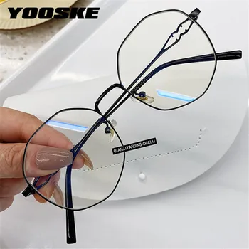 YOOSKE Modra Svetloba Blokiranje Očala Moških Nezakonitih Kovinski Očala Ženske Zlitine Okviri Optični Objektivi Za Žensko