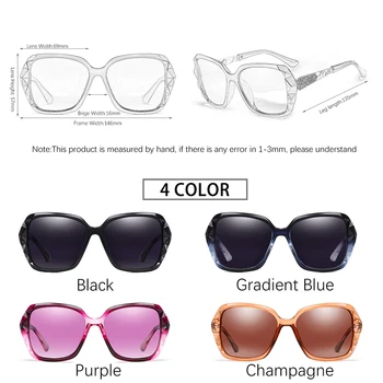 YSYX Polarizirana sončna Očala Ženske Letnik Oblikovalec blagovne Znamke sončna Očala Odtenki Ženski Klasični Big Okvir Očal je UV400 oculos de sol
