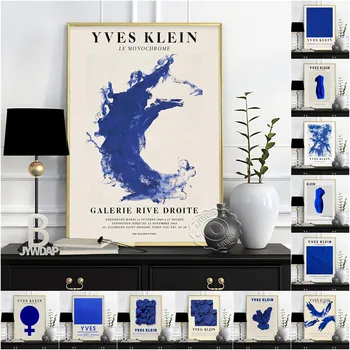 Yves Klein Muzeju Razstava Plakat Modra Barva Pavšalni Abstraktna Umetnost Tiska Platno Minimalistično Slikarstvo Stenske Nalepke Doma Dekor Darilo