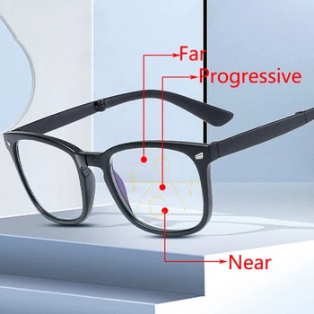 Zložljivi Obravnavi Očala Progresivna Multifokalna Zložljive Moški Ženske Očala Prinaša Dobička Anti Modra Svetloba Presbyopic Očala +150