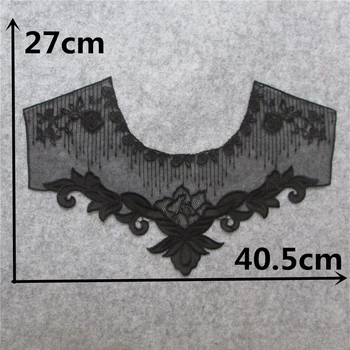 Črne in bele čipke false ovratnik vezenje aplicirano tkanine oblačila DIY obrti dobave materiala, opreme 1 kos za prodajo
