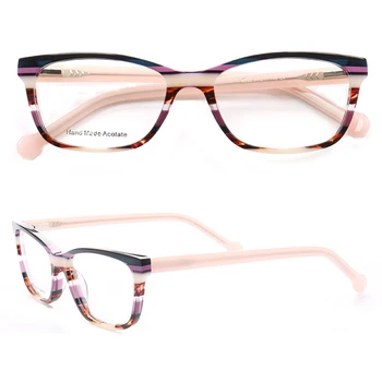 Ženske Mačka oči Klasičnih Eyeglass Okvir za ženske Kvadratnih Moda polna rim Optični Rx Očala Očala Acetat Lahka Očala